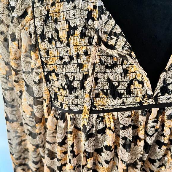 Free People Sheer Floral Boho Dress Medium - Bell Sleeves - No Slip - Picture 6 of 6